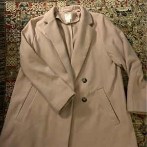 h&m light pink trench coat